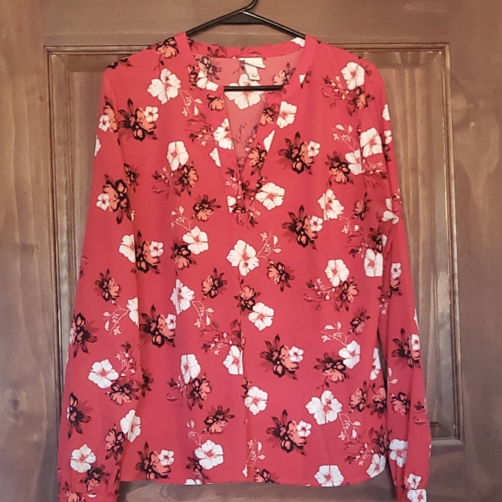 Red Flower Blouse